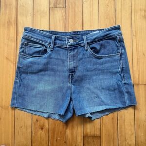 Levi's Cut Off Denim Shorts Women's Size 29 Blue Raw Hem